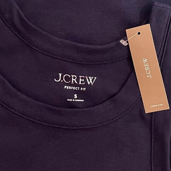 NWT!! J. CREW Perfect Fit High Neck Tank Top Solid Navy Blue Nautical Small - Picture 12 of 15